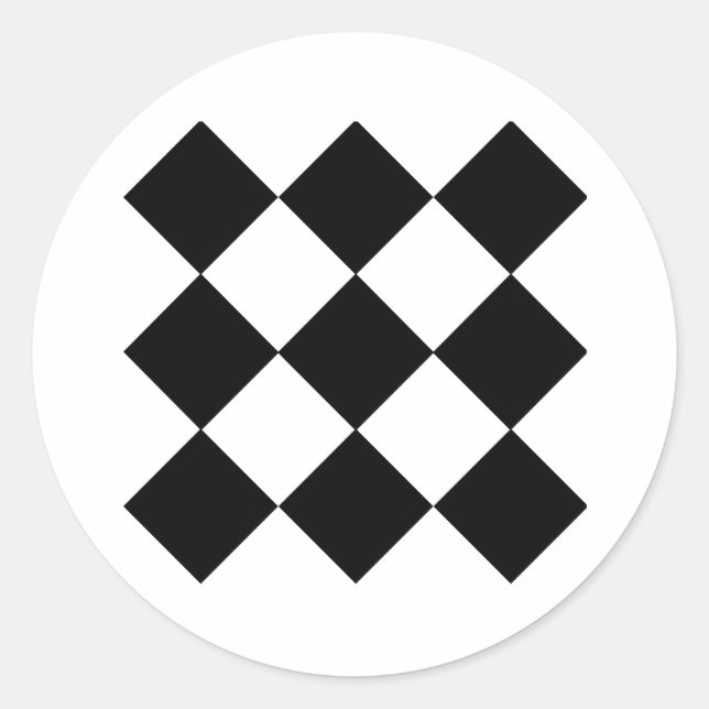 Chequerboard Classic Round Sticker (Front)