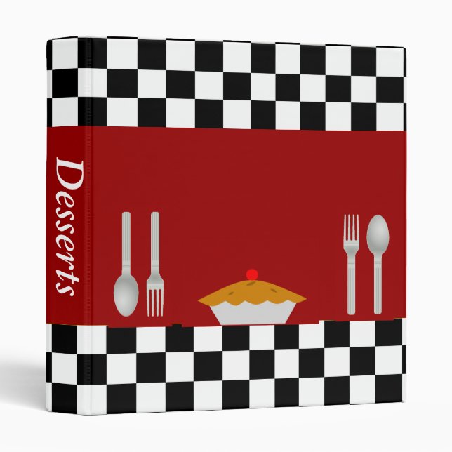 Chequerboard Dessert Recipe Binder (Front/Spine)