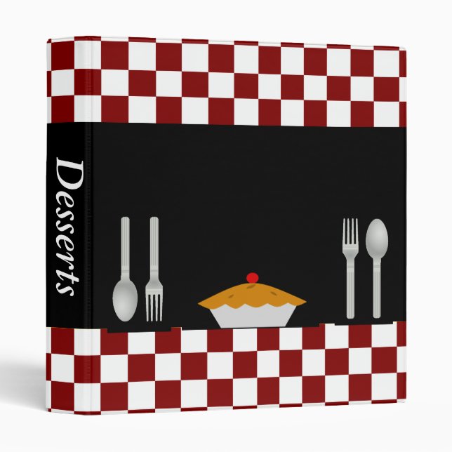 Chequerboard Dessert Recipe Binder (Front/Spine)