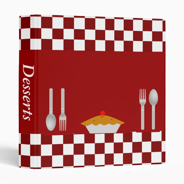 Chequerboard Dessert Recipe Binder (Front/Spine)