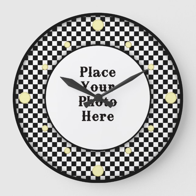 Chequerboard  Frame Your Photo Wall Clock (Front)