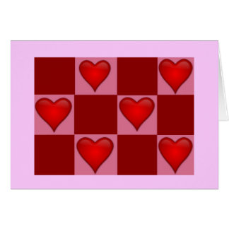 Chequerboard Hearts Greeting Card