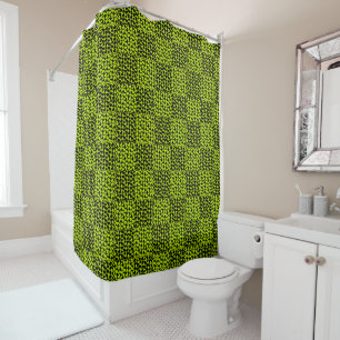 Chequerboard hearts pattern in Lime Green