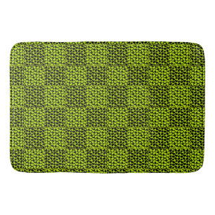 Chequerboard hearts pattern in Lime Green Bath Mat