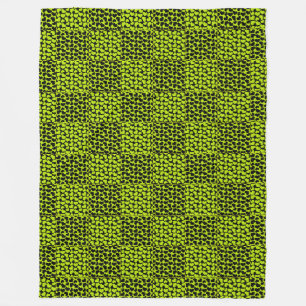 Chequerboard hearts pattern in Lime Green Fleece Blanket
