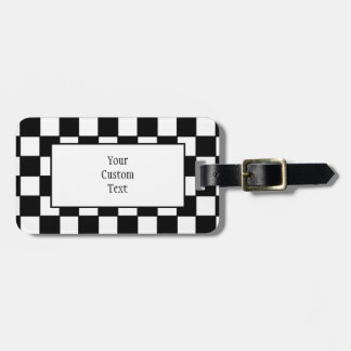 Chequerboard in Black and White Luggage Tag