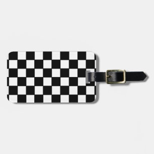Chequerboard in Black and White Luggage Tag