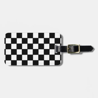 Chequerboard in Black and White Luggage Tag