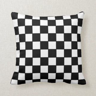 Chequerboard in Black and White Throw Pillow