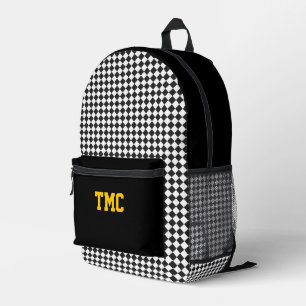 Chequerboard INITIALS School Team Colours Sports Printed Backpack