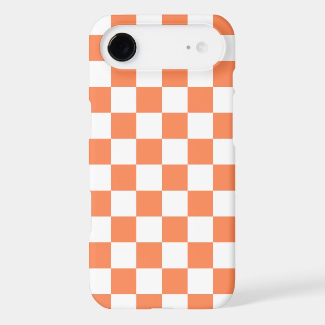 Chequerboard iPhone 6 case in Nectarine Orange (Back)