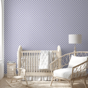 Chequerboard Lilac White Wallpaper