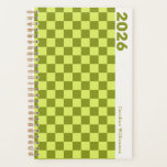 Chequerboard Olive Green Lime Personalized 2025 Planner<br><div class="desc">Bring a fresh, retro vibe to your planning with this personalized 2025 chequerboard planner in olive green and lime! The bold chequerboard pattern blends earthy olive tones with a zesty lime green for a fun, modern twist. Customize it with your name to make it uniquely yours, and enjoy staying organized...</div>