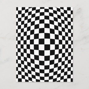 Chequerboard optical illusion postcard