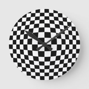 Chequerboard optical illusion round clock
