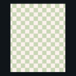 Chequerboard Pastel Green Chequered Sage Check Poster<br><div class="desc">Chequered Pattern – Pastel green / sage chequerboard.</div>