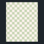 Chequerboard Pastel Green Chequered Sage Check Poster<br><div class="desc">Chequered Pattern – Pastel green / sage chequerboard.</div>