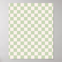 Chequerboard Pastel Green Chequered Sage Check