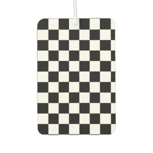 Chequerboard pattern black and white air freshener