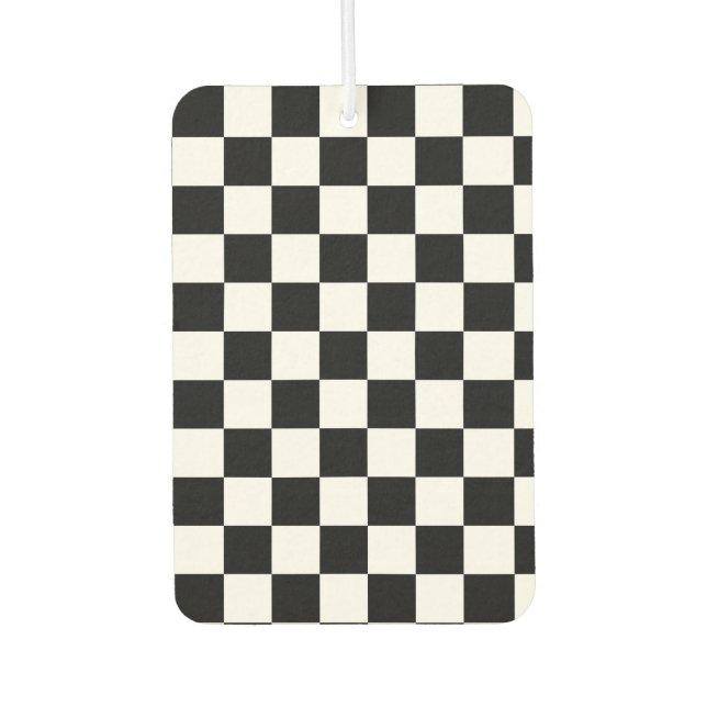 Chequerboard pattern black and white air freshener (Front)
