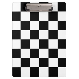 Chequerboard pattern black and white clipboard