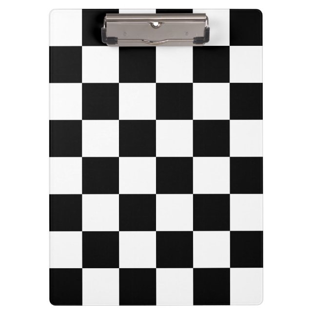 Chequerboard pattern black and white clipboard (Front)