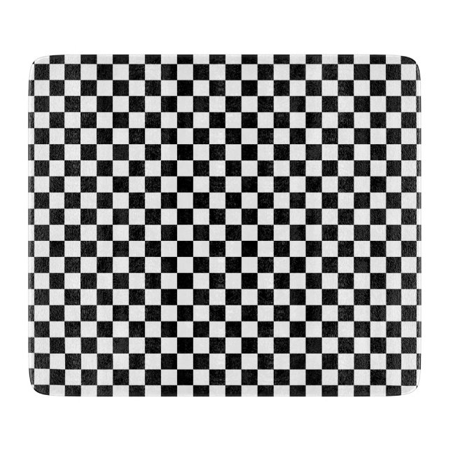 Chequerboard pattern black and white cutting board (Front)