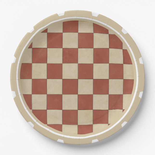 Chequerboard Pattern  Paper Plate (Front)