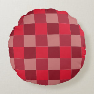 Chequerboard pattern round pillow