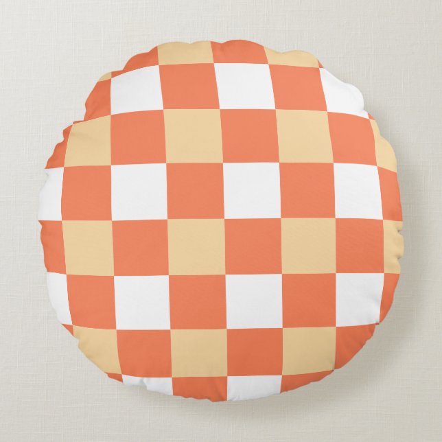 Chequerboard Pattern Round Pillow (Front)
