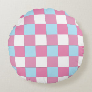 Chequerboard Pattern Round Pillow