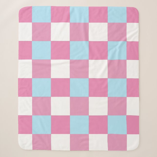 Chequerboard Pattern Sherpa Blanket (Front)