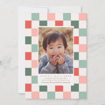 Chequerboard Photo Holiday Card