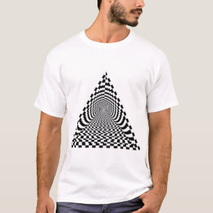Chequerboard Pyramid Space Black and White T-Shirt