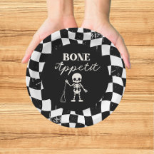 Chequerboard Retro Bad To The Bones Halloween