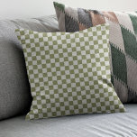 Chequerboard Sage Green Chequered Squares Check Throw Pillow<br><div class="desc">Chequerboard Sage Green Chequered Squares. Minimalist check pattern design.</div>