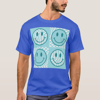 Chequerboard Smile Face Funny Happy Face Trendy T T-Shirt