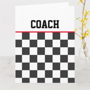 Chequerboard Sports Thankyou Coach Team Colours Card