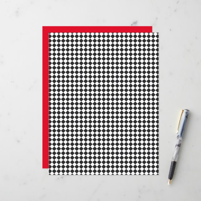 Chequerboard Sporty Black White School Colours Tea (Front/Back In Situ)