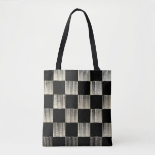 Chequerboard Textured Art Tote Bag