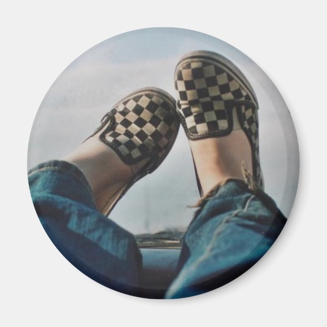 Chequerboard Vans Magnet (Front)