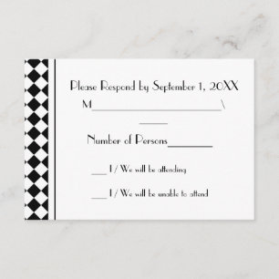 ChequerBoard (White/Black) RSVP Card