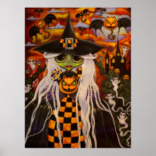 Chequerboard Witch Poster