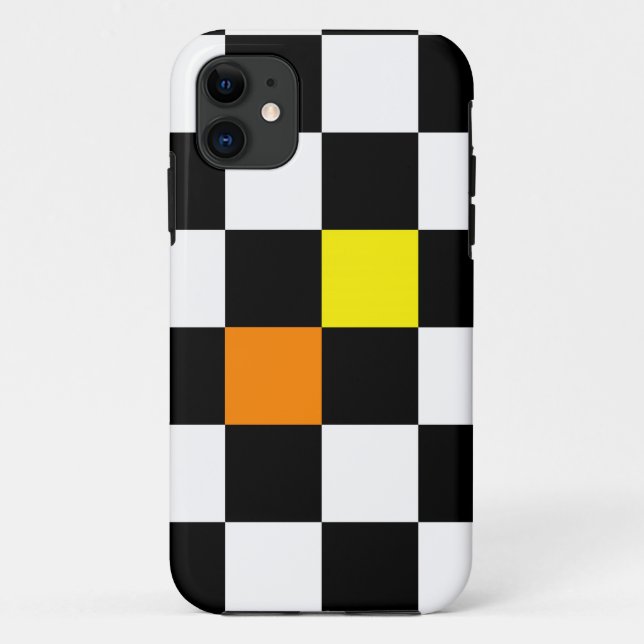 Chequerboard with Yellow and Orange Case-Mate iPhone Case (Back)