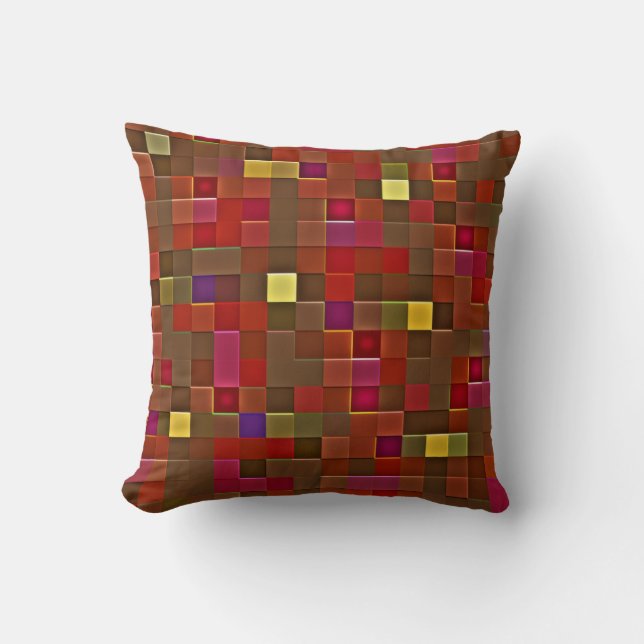 "Chequered Affair" (16 x 16) Throw Pillow (Front)