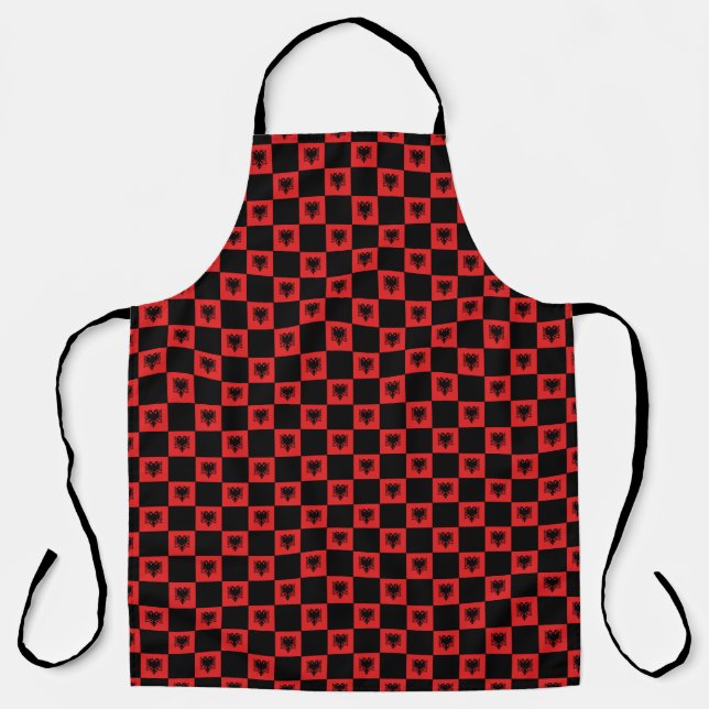 Chequered Albania Flag Pattern  Apron (Front)