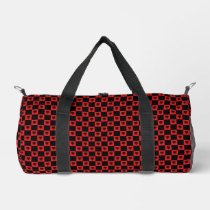 Chequered Albania Flag Pattern  Duffle Bag