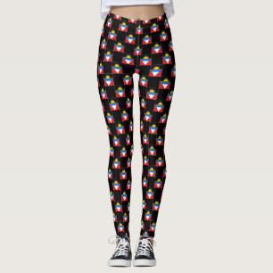 Chequered Antigua and Barbuda Flag Pattern  Leggings