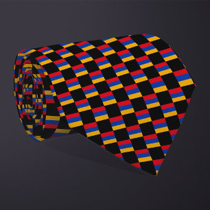 Chequered Armenia Flag Pattern  Tie