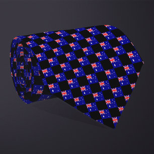 Chequered Australia Flag Pattern  Tie